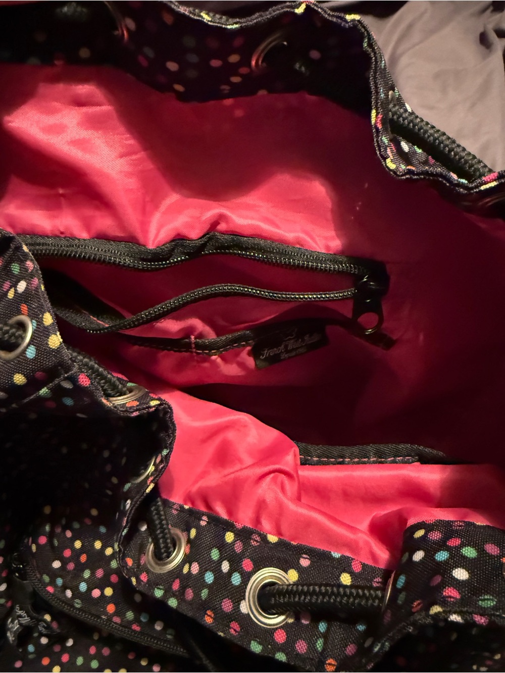 Polka Dot Drawstring Backpack - Picture 4 of 7